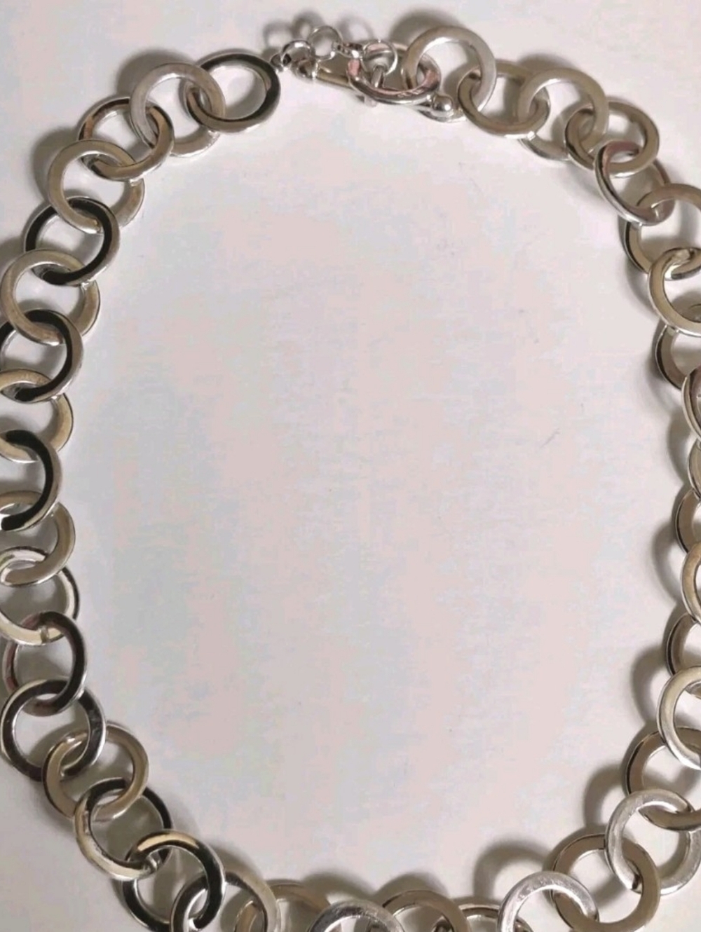 Interlocking Sterling Silver 925 Chocker Necklace By designer David Sigal - Picture 10 of 10